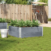 vidaXL Garden Planter Outdoor Flower Pot Planter Pot Grey Solid Wood Pine