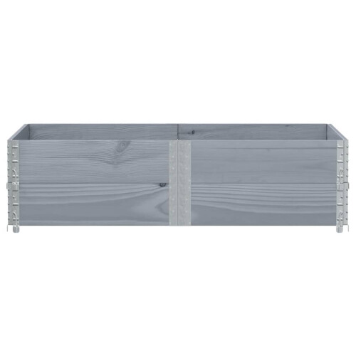 VidaXL vidaXL Grey Solid Pine Wood Garden Planter - Foldable, Stackable Raised Bed with Open Bottom - Outdoor 150 x 100 x 41 cm 2