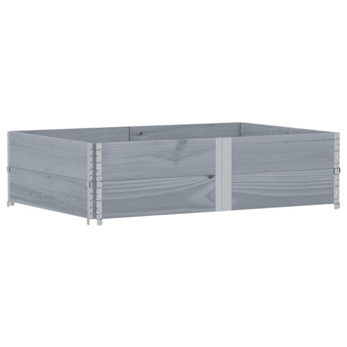 VidaXL vidaXL Grey Solid Pine Wood Garden Planter - Foldable, Stackable Raised Bed with Open Bottom - Outdoor 150 x 100 x 41 cm