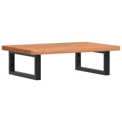 VidaXL vidaXL Basin Shelf Wall Mounted Bathroom Countertop Steel and Solid Wood Beech 1