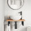 VidaXL vidaXL Basin Shelf Wall Mounted Bathroom Countertop Steel and Solid Wood Beech 3