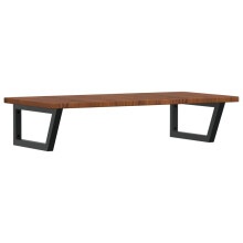 vidaXL Basin Shelf Wall Mounted Bathroom Countertop Steel and Solid Wood Oak