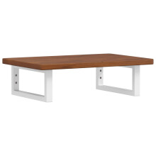 vidaXL Basin Shelf Wall Mounted Bathroom Countertop Steel and Solid Wood Oak