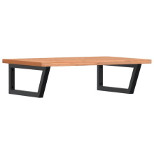 vidaXL Basin Shelf Wall Mounted Bathroom Countertop Steel and Solid Wood Beech