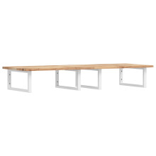 vidaXL Basin Shelf Wall Mounted Bathroom Countertop Steel & Solid Wood Acacia
