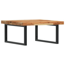 vidaXL Basin Shelf Wall Mounted Bathroom Countertop Steel & Solid Wood Acacia