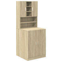 vidaXL Washing Machine Cabinets Cupboard 2 pcs Sonoma Oak Engineered wood