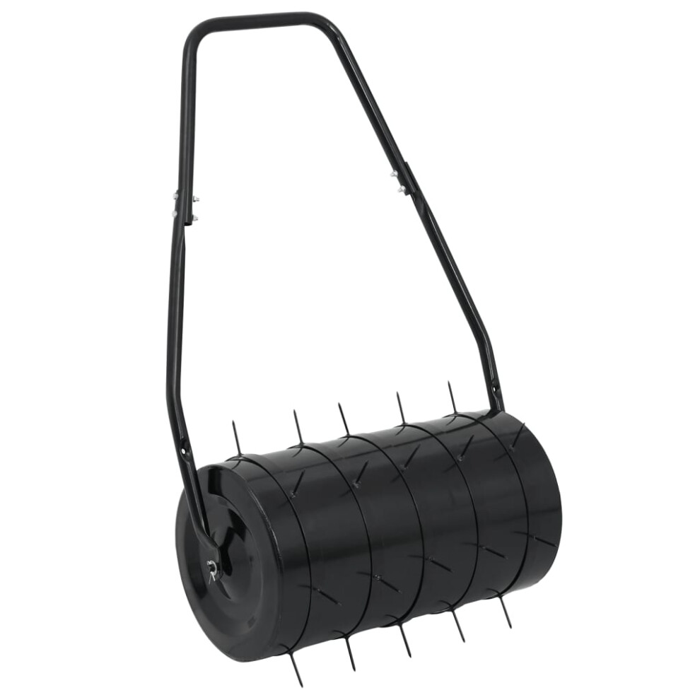 vidaXL Garden Lawn Roller with Aerator Clamps Tool Black 42 L Iron and Steel