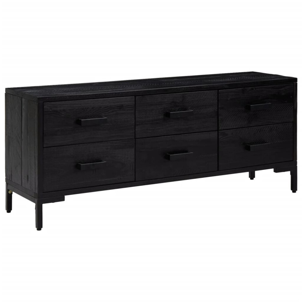 vidaXL Solid Wood Pine Storage Cabinet Black Recycled Hallway Storage Bench-image-OPC-PF8SDHV-NEW
