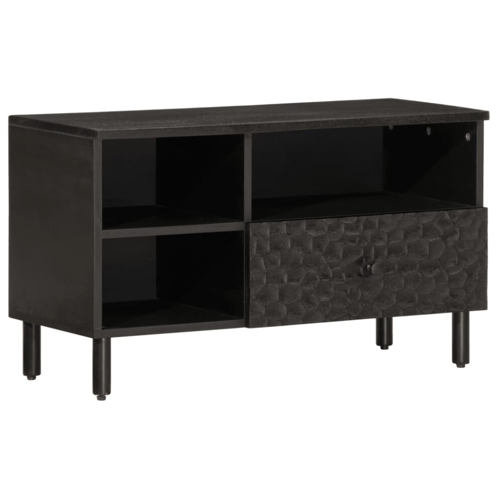 Vidaxl Tv Cabinet Tv Stand Entertainment Centre Tv Unit Black Solid Wood Mango