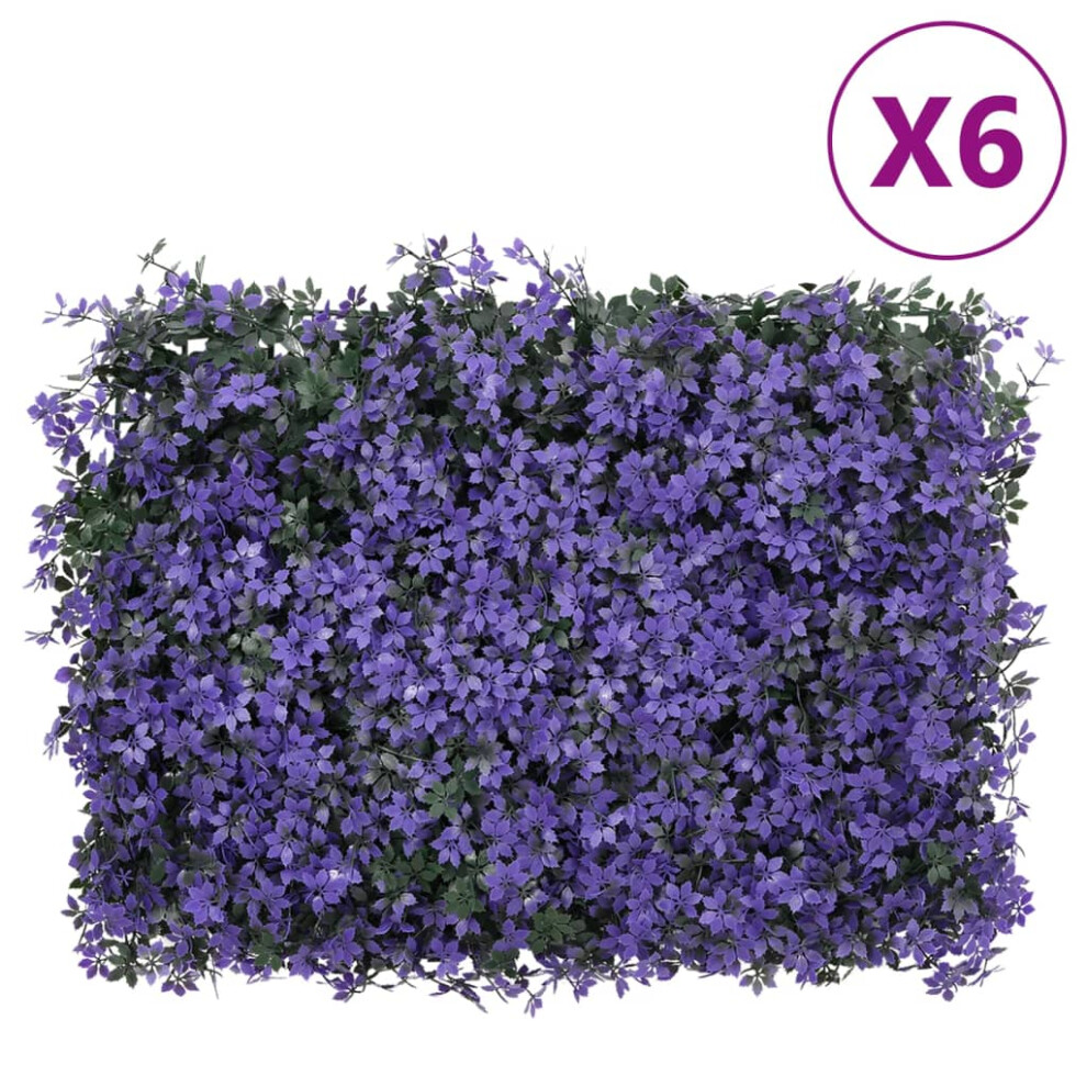 vidaXL Artificial Leaf Fence Garden Privacy Fence ScreenÃÂ 6 pcs Purple 40x60 cm