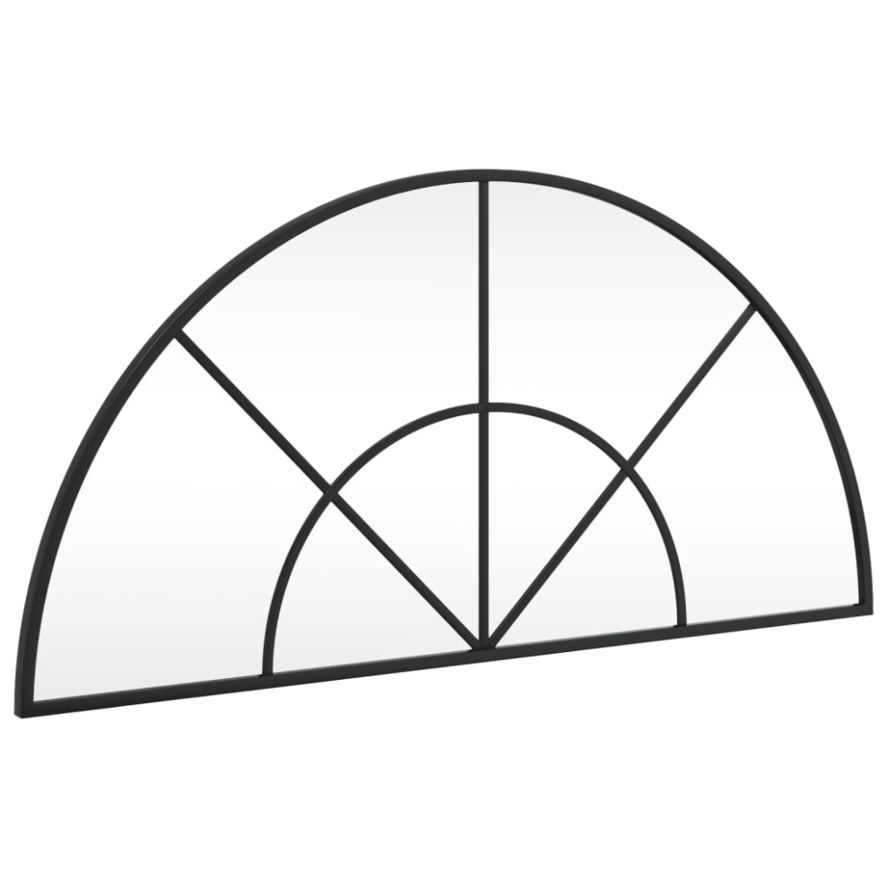 Vidaxl Wall Mirror Hall Bedroom Makeup Mirror Hanging Mirror Black Arch Iron
