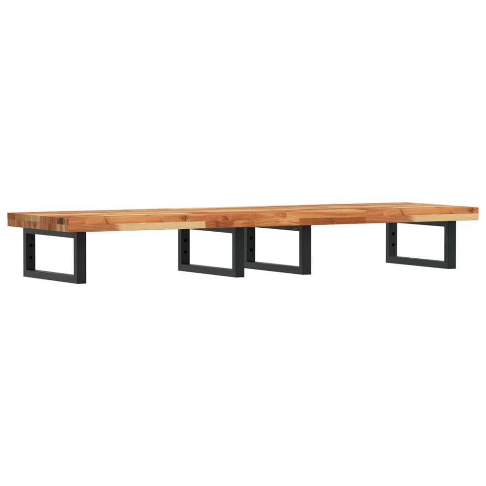 Vidaxl Basin Shelf Wall Mounted Bathroom Countertop Steel & Solid Wood Acacia