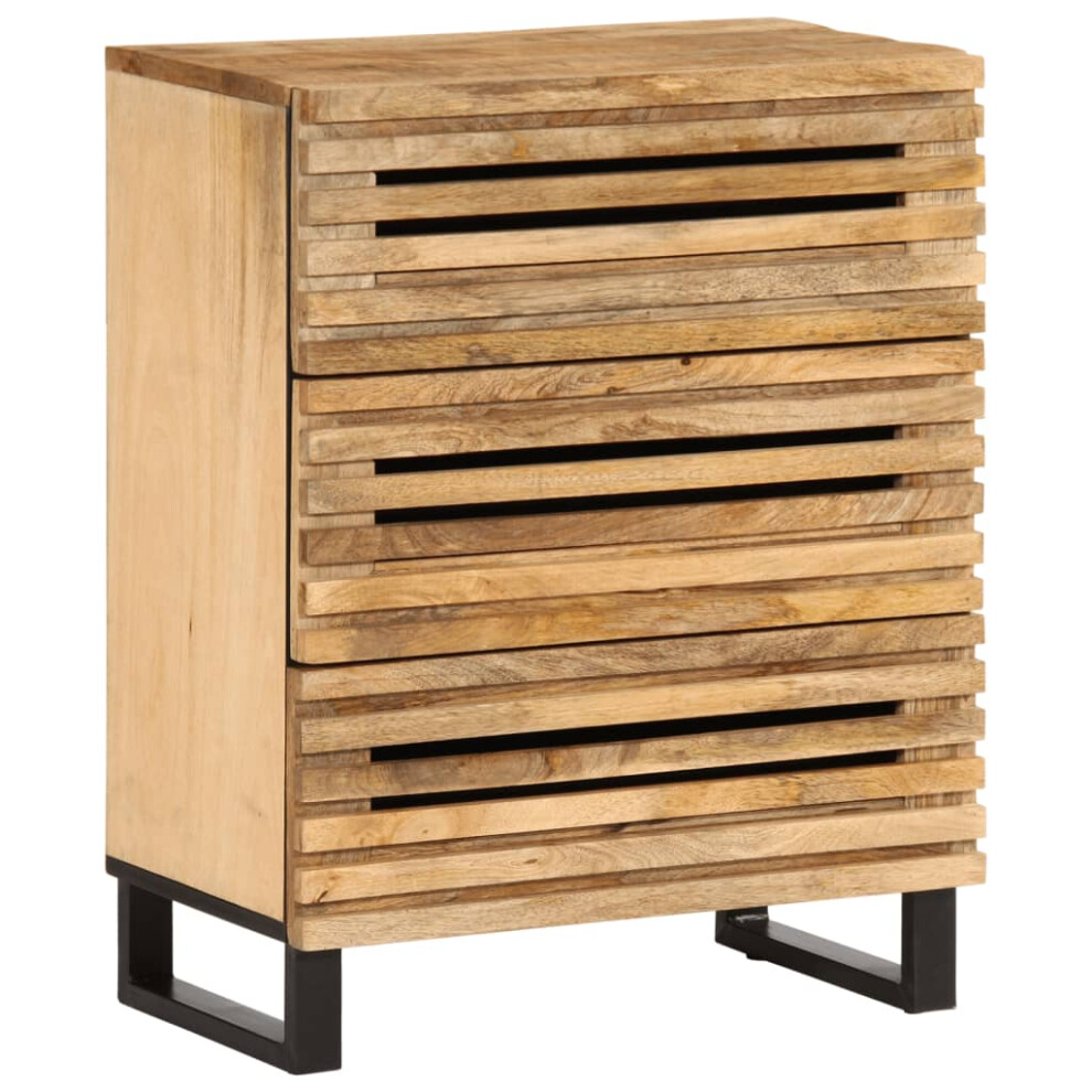 Vidaxl Sideboard Storage Cupboard Cabinet Highboard Solid Wood Rough Mango