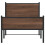 VidaXL vidaXL Metal Bed Frame with Headboard and Footboard Brown Oak Small Single 5