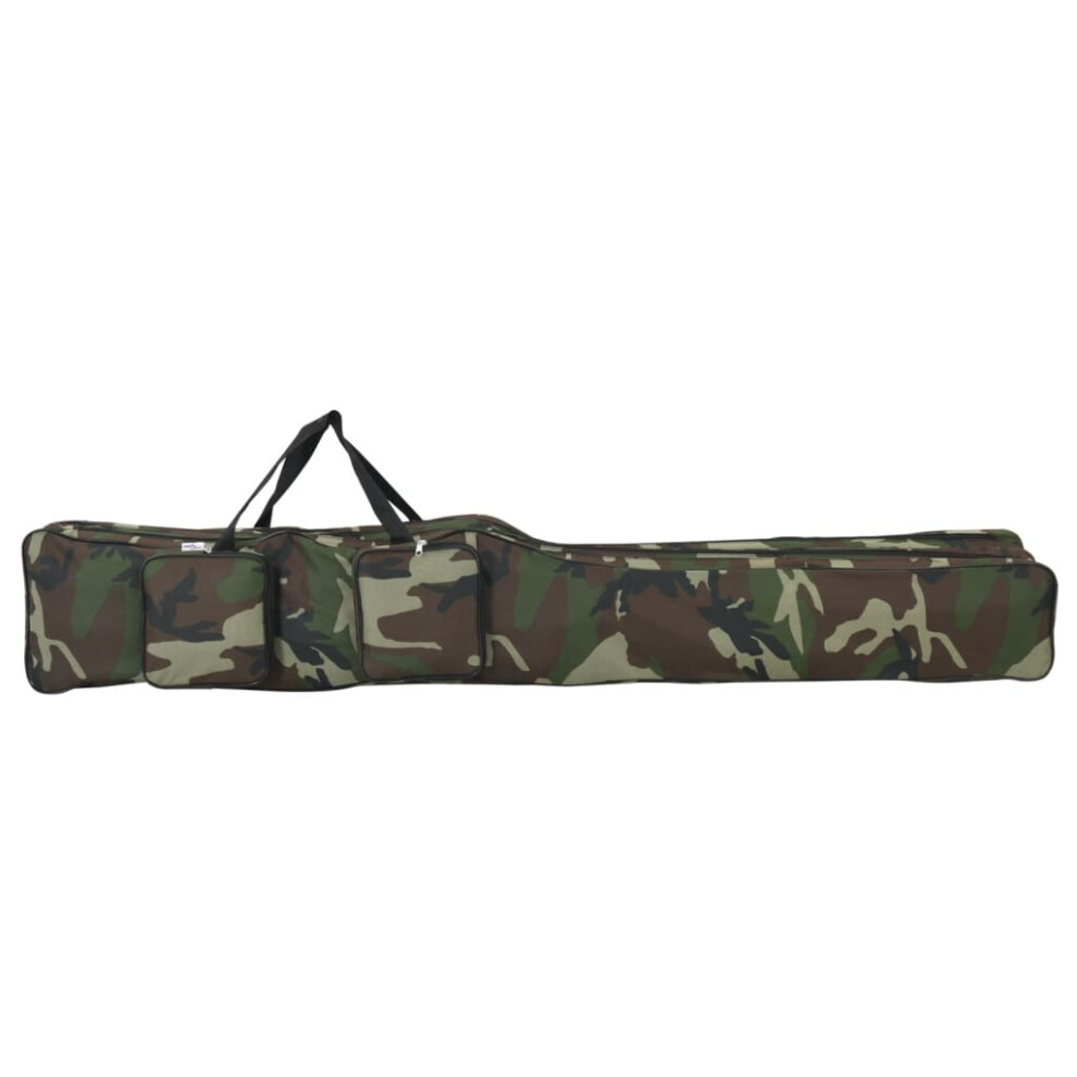 vidaXL Fishing Rod Bag Fishing Pole Bag Green Camouflage 150 cm Oxford Fabric