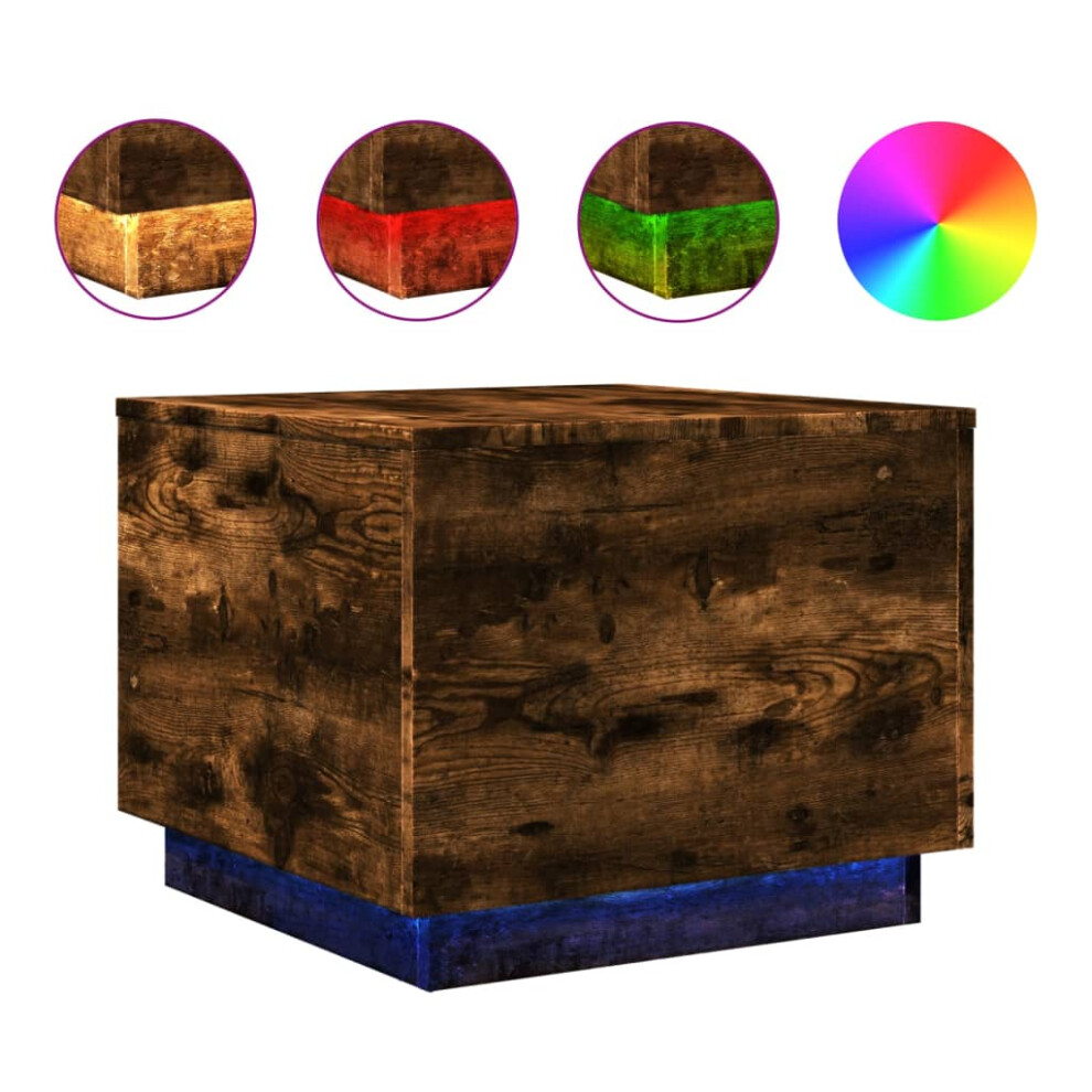 VIDAXL - Coffee Table - Smoked Oak - Brown - 50x50x40 cm - Image 2