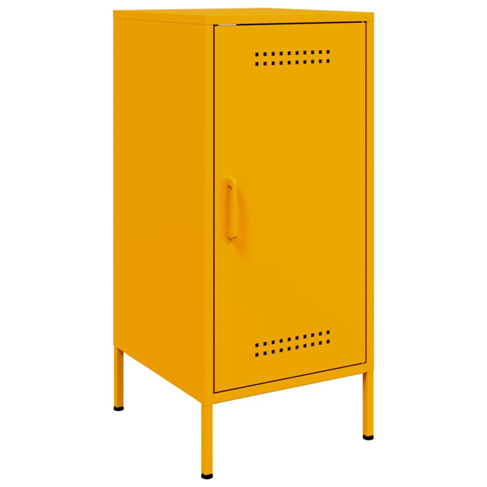 vidaXL Sideboard Cupboard Cabinet Highboard Mustard Yellow Cold-rolled Steel