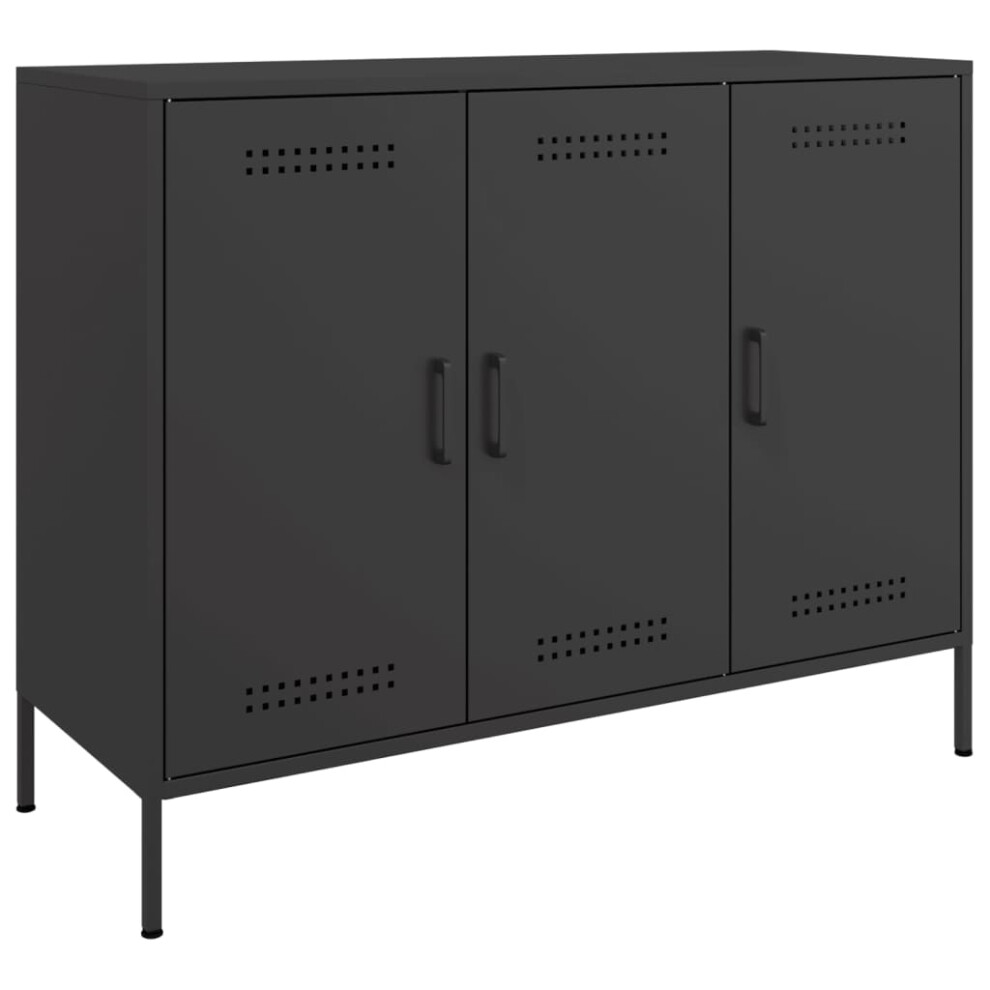 vidaXL Sideboard Storage Cupboard Cabinet Highboard Black Cold-rolled Steel