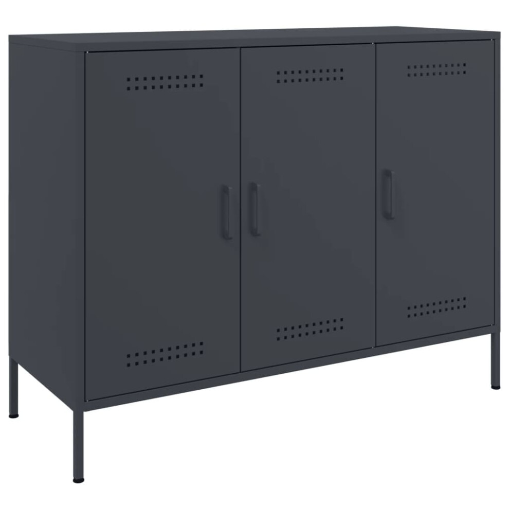 vidaXL Sideboard Cupboard Side Cabinet Highboard Anthracite Cold-rolled Steel