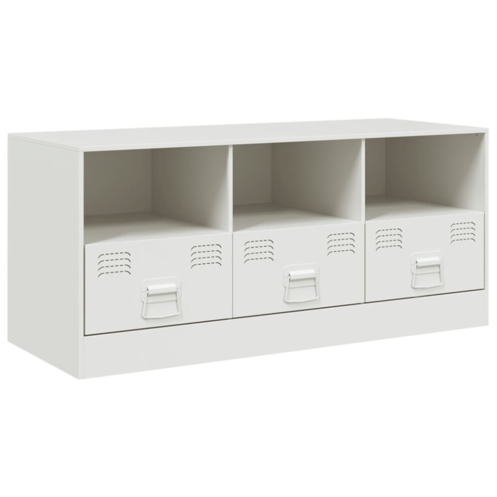 vidaXL TV Cabinet TV Stand TV Unit Entertainment Centre Media Unit White Steel