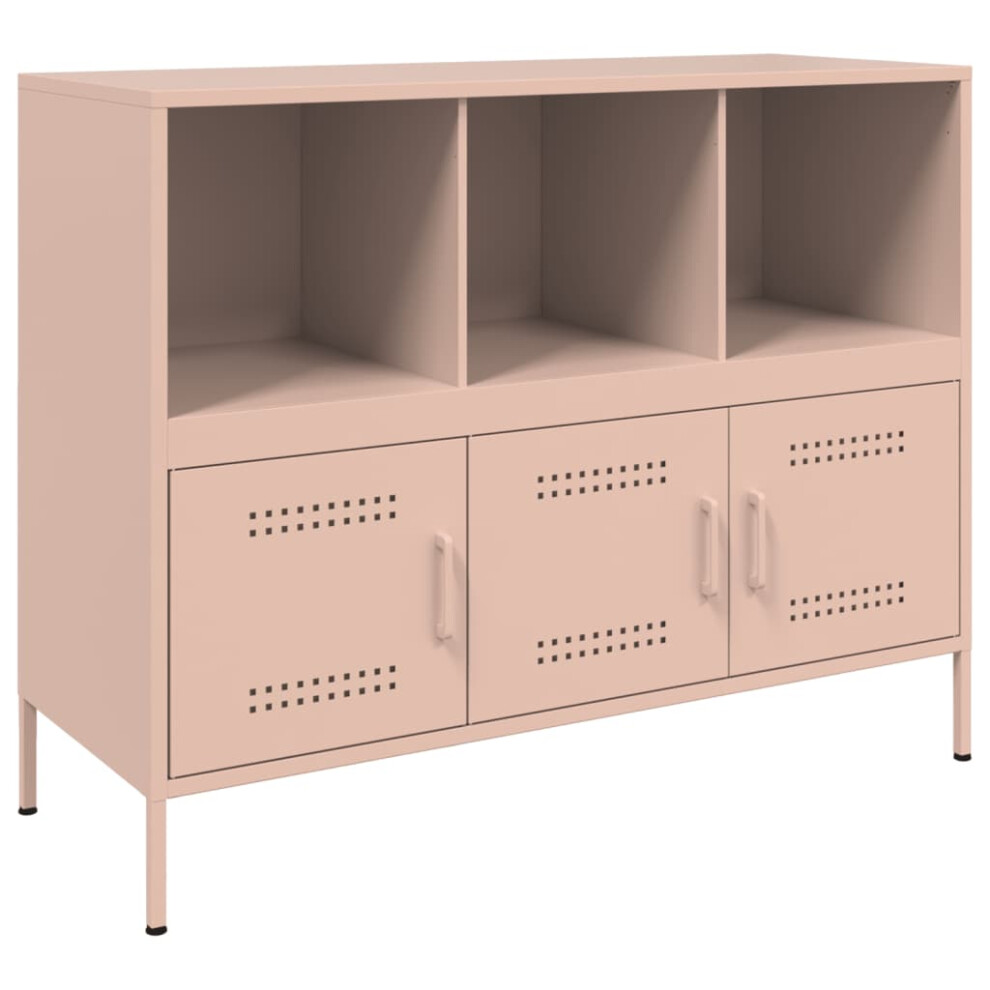 vidaXL Sideboard Storage Organiser Cupboard Side Cabinet Highboard Pink Steel