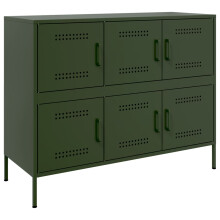 vidaXL Sideboard Storage Cupboard Side Cabinet Highboard Olive Green Steel