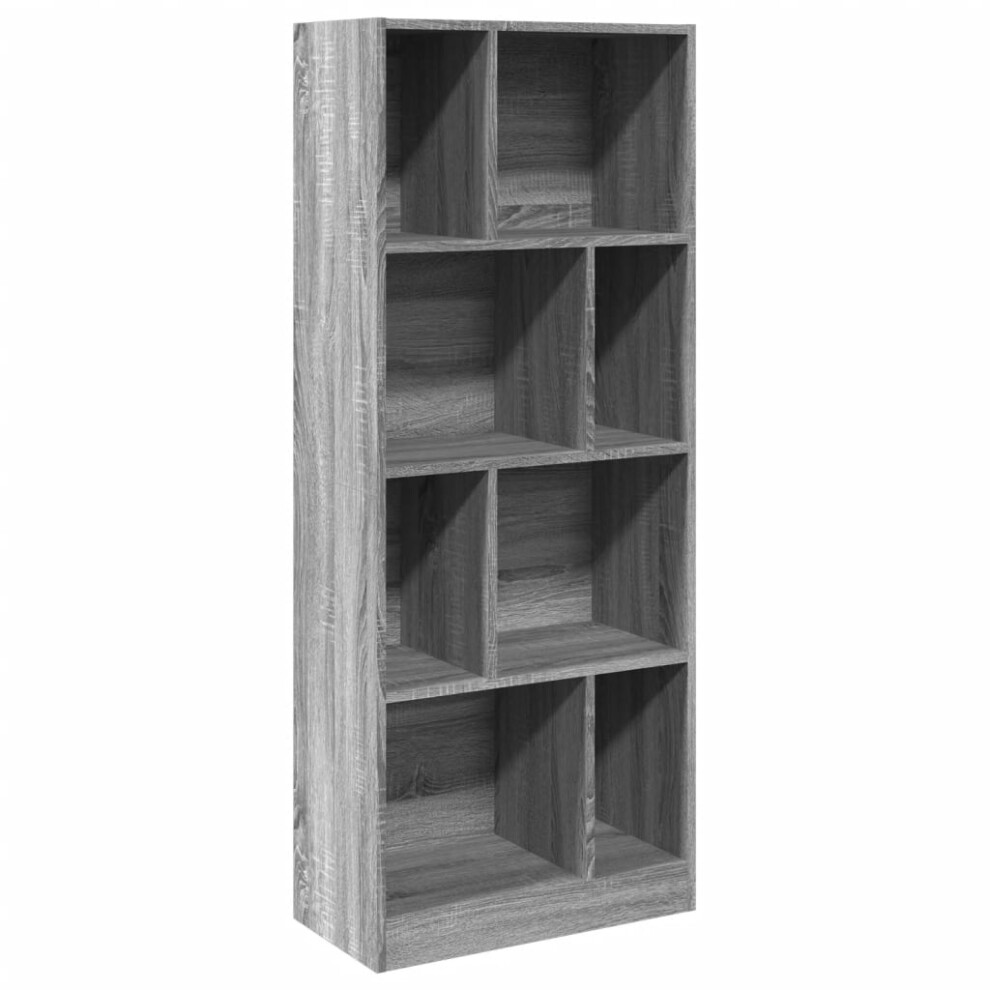 Vidaxl Bookcase Bookshelf Rack Storage Cabinet Sonoma Engineered Wood Grey