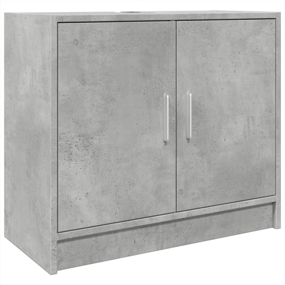 vidaXL Sink Cabinet Vanity Unit Storage Cupboard Concrete Grey Engineered Wood