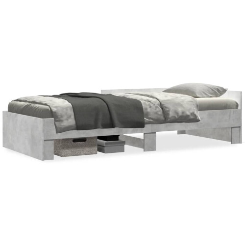 VidaXL vidaXL Bed Frame Bed Base Bedstead Concrete Grey 90x200 cm Engineered Wood 2