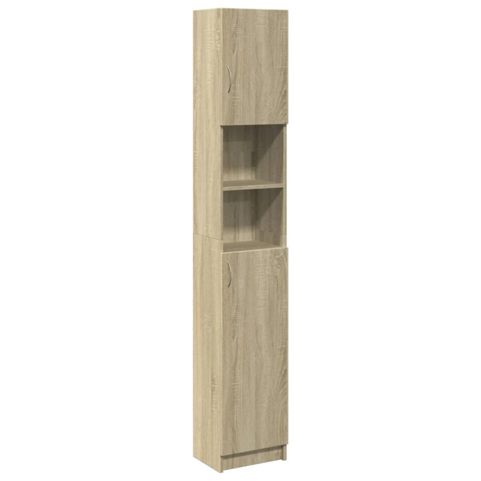 vidaXL Bathroom Cabinet Storage Cupboard Cabinet Sonoma Oak Engineered Wood