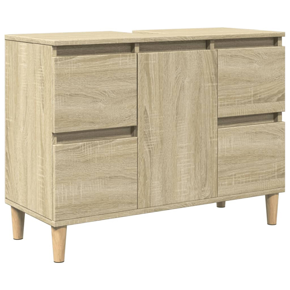 Vidaxl Sink Cabinet Vanity Unit Storage Cupboard Sonoma Oak Engineered Wood