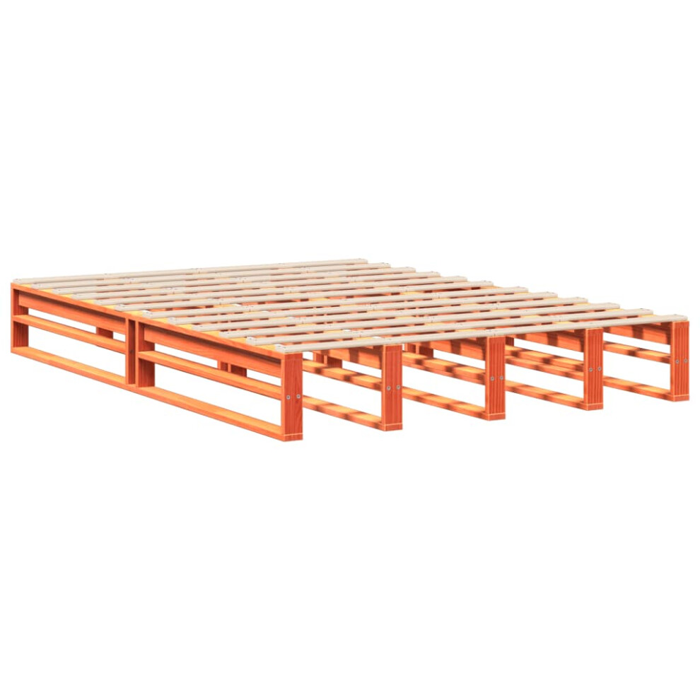 Vidaxl Bed Frame Home Bedstead Bed Base Wax Brown 140X200 Cm Solid Wood Pine