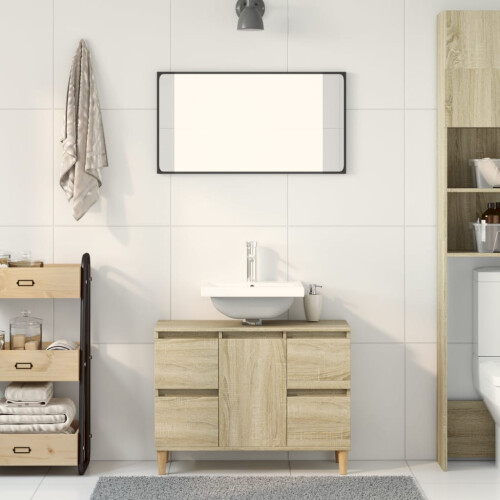 VidaXL vidaXL Sink Cabinet Vanity Unit Storage Cupboard Sonoma Oak Engineered Wood 2