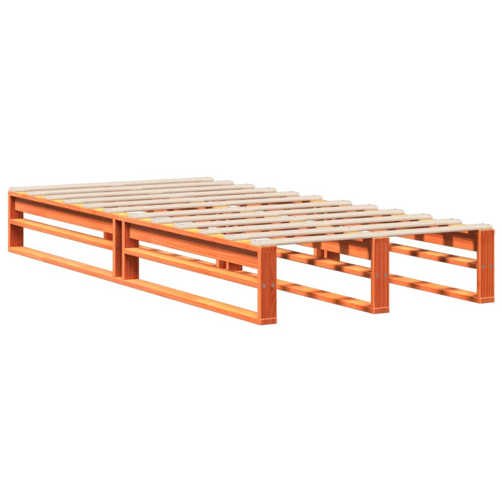 vidaXL Bed Frame Bed Base Wax Brown 75x190 cm Small Single Solid Wood Pine