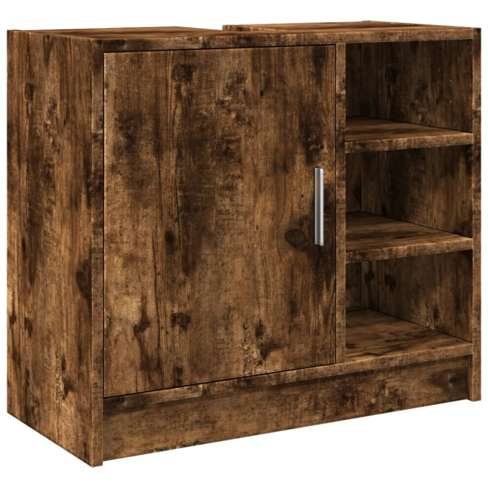 Vidaxl Sink Cabinet Vanity Unit Storage Cupboard Smoked Oak Engineered Wood