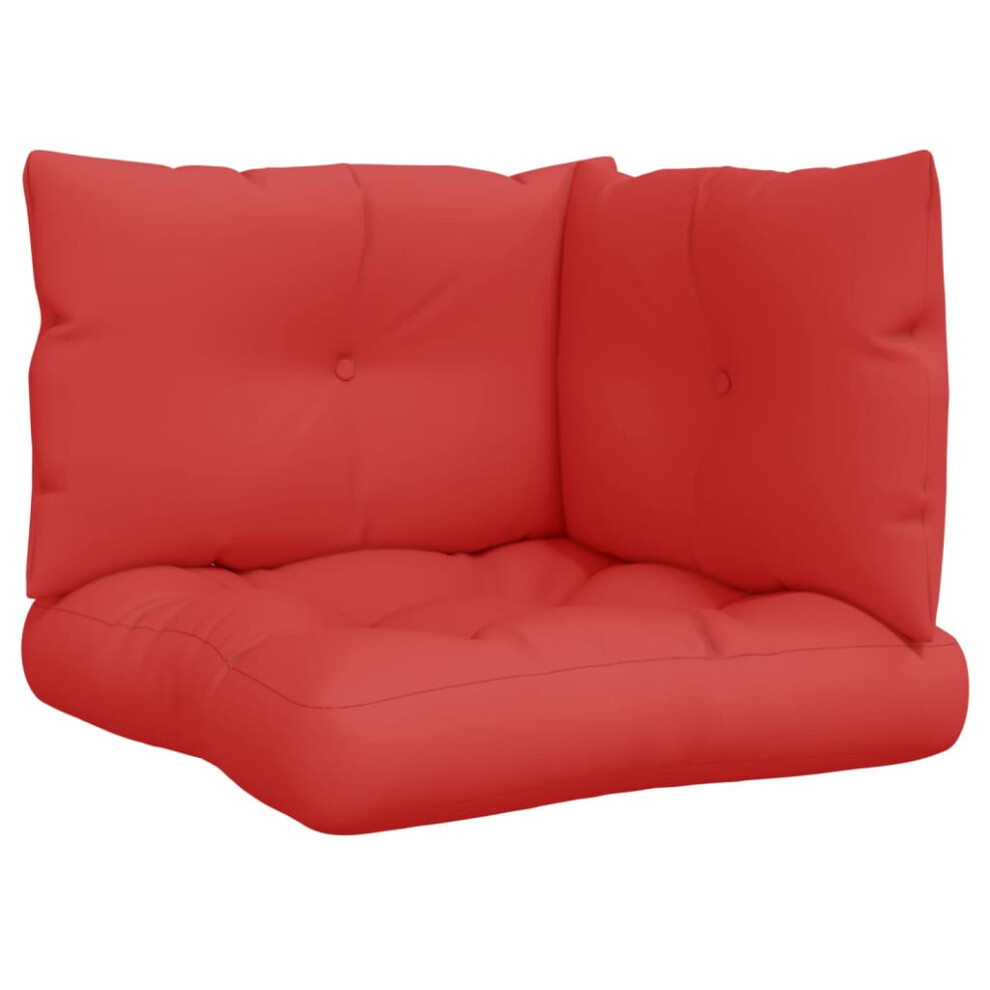 vidaXL Pallet Cushions Sofa Cushion Seat Pad Chair Cushion 3 pcs Red Fabric