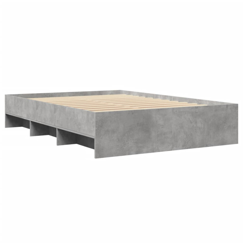 vidaXL Bed Frame Bed Base Bedstead Concrete Grey 140x200 cm Engineered Wood