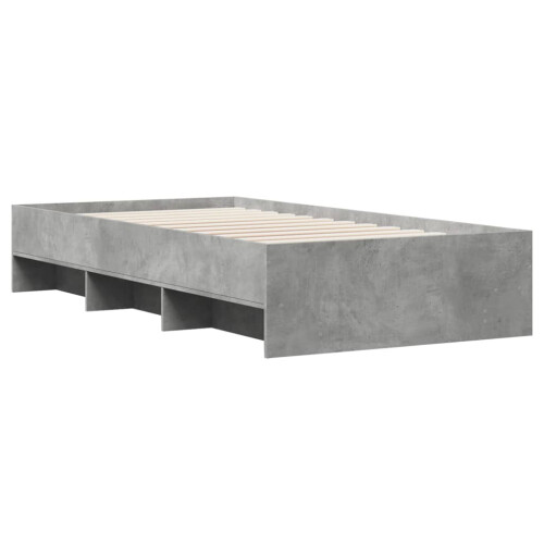 VidaXL vidaXL Bed Frame Home Bed Base Concrete Grey 90x190 cm Single Engineered Wood