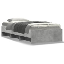 vidaXL Bed Frame Bed Base Bedstead Concrete Grey 90x200 cm Engineered Wood