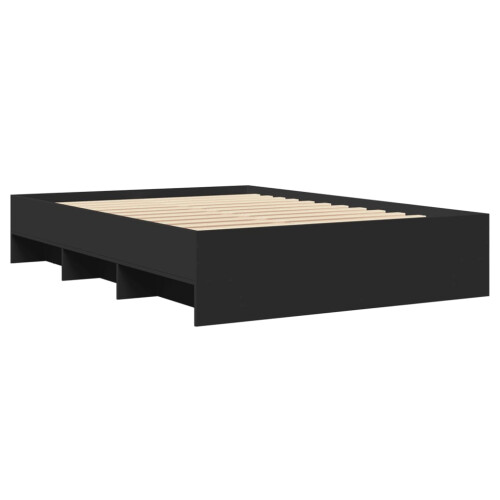 VidaXL vidaXL Bed Frame Home Bed Base Black 120x190 cm Small Double Engineered Wood