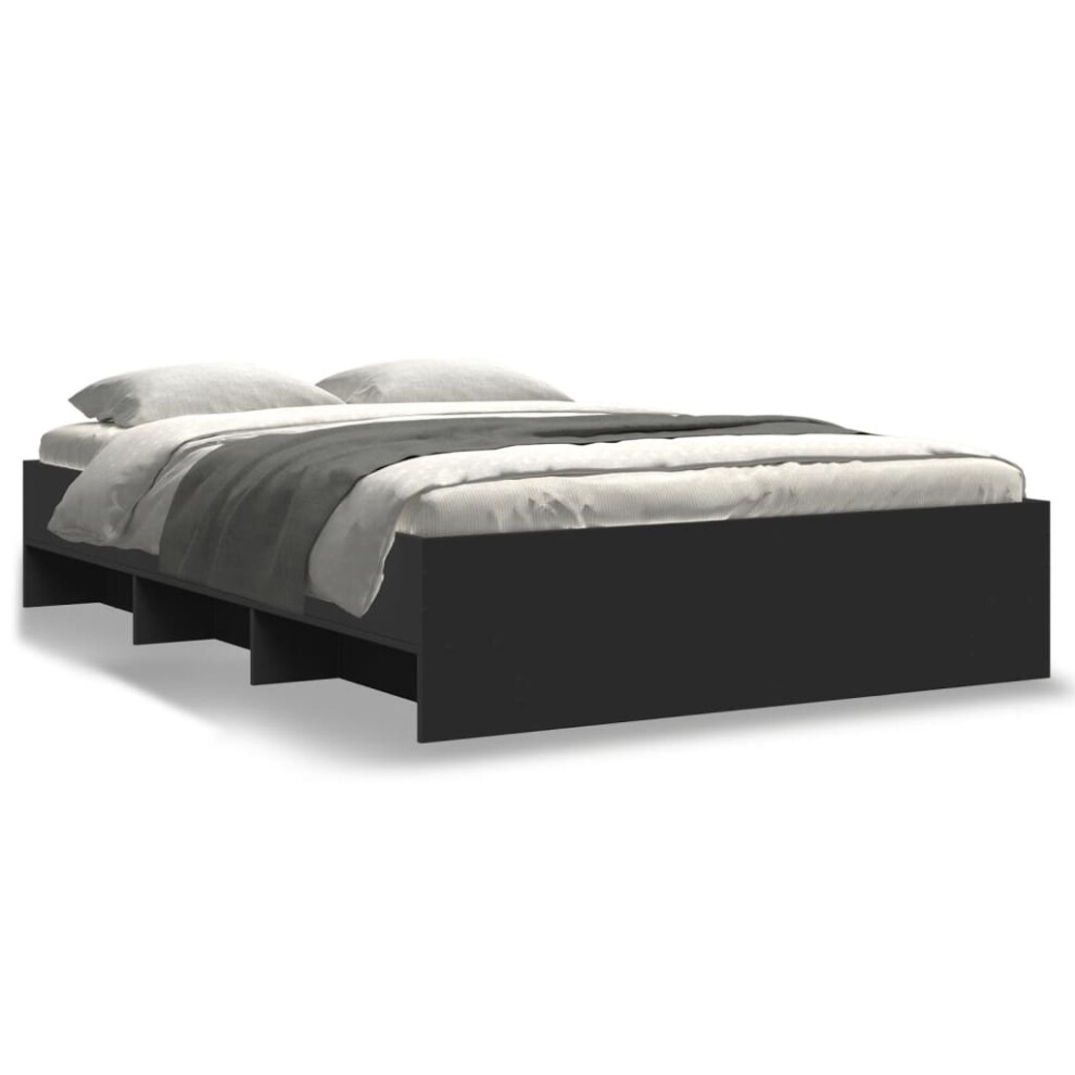 Vidaxl Bed Frame Bed Base Mattress Foundation Black 120X200 Cm Engineered Wood
