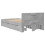 VidaXL vidaXL Bed Frame with Headboard Concrete Grey Small Single Engineered Wood 7
