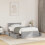 VidaXL vidaXL Bed Frame with Headboard Concrete Grey Small Single Engineered Wood 3