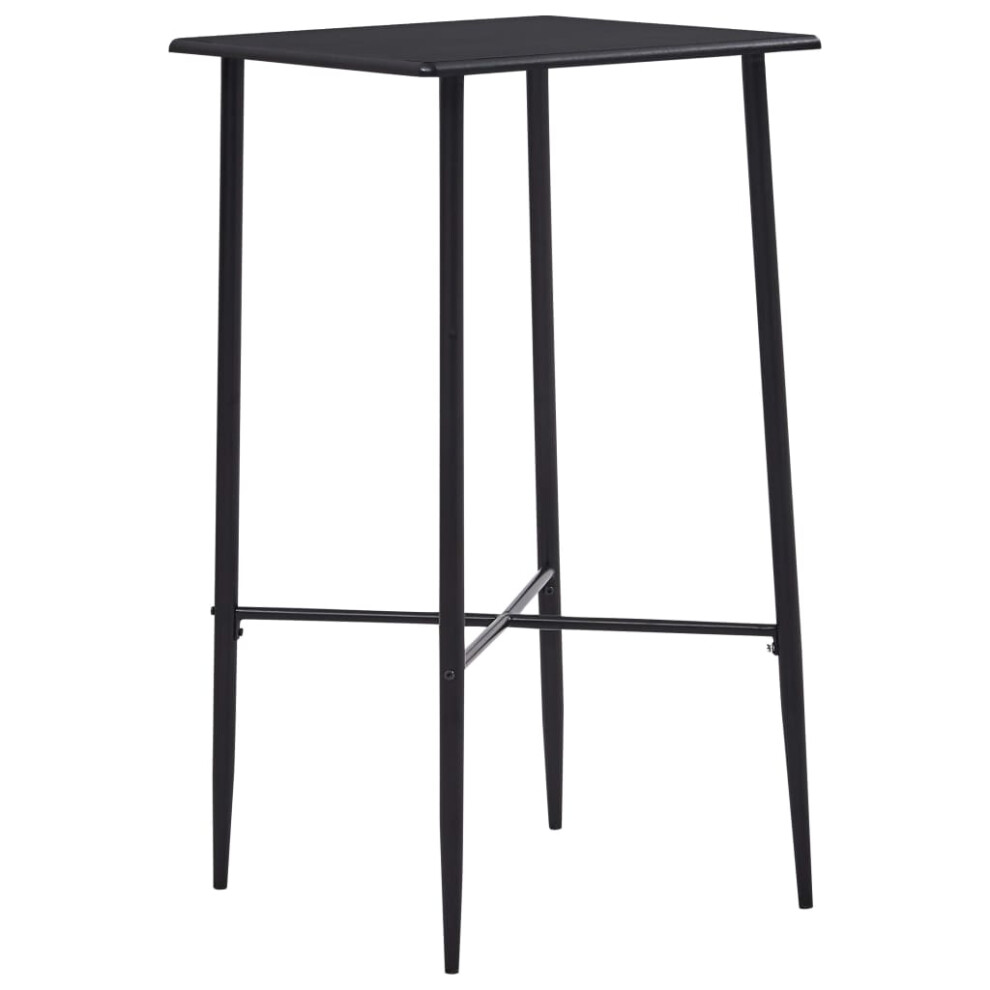 vidaXL Bar Table Black 60x60cm MDF Bistro Table Coffee Desk Counter Stand