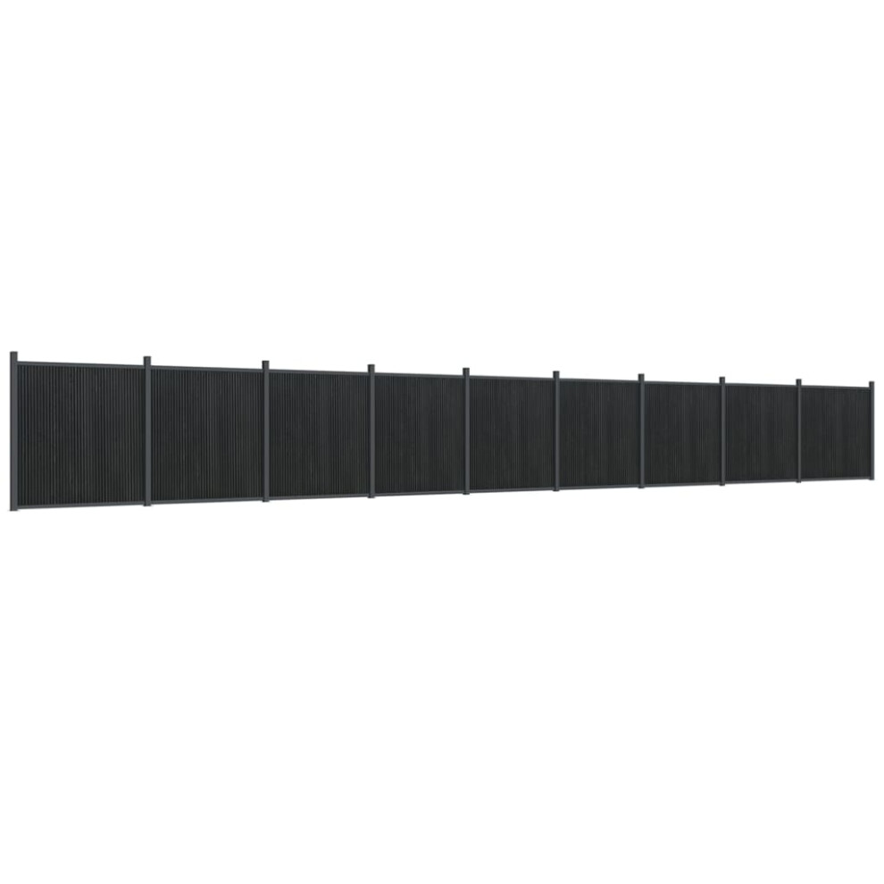 vidaXL Fence Panel Balcony Screen Garden Privacy Screen Grey 1564x186 cm WPC