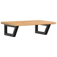 vidaXL Basin Shelf Wall Mounted Bathroom Countertop Steel and Solid Wood Oak