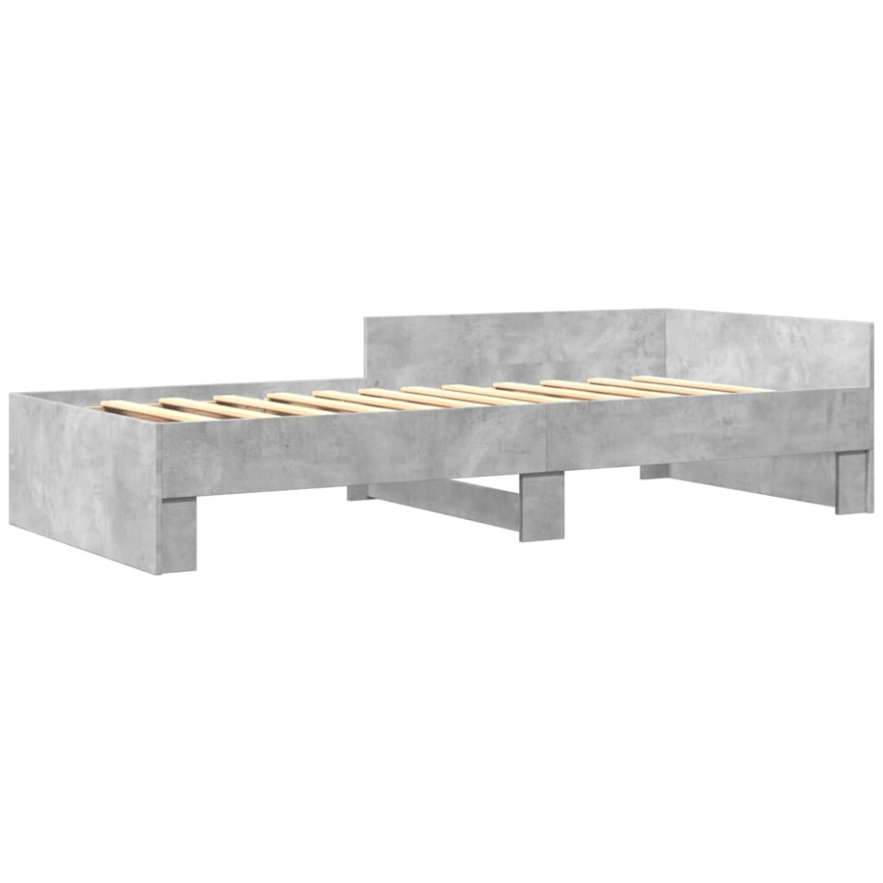 vidaXL Bed Frame Bed Base Bedstead Concrete Grey 100x200 cm Engineered Wood