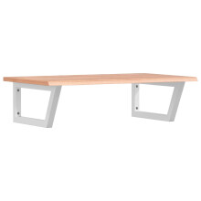 vidaXL Basin Shelf Wall Mounted Bathroom Countertop Steel and Solid Wood Oak