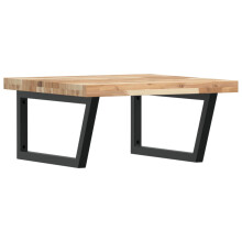 vidaXL Basin Shelf Wall Mounted Bathroom Countertop Steel & Solid Wood Acacia